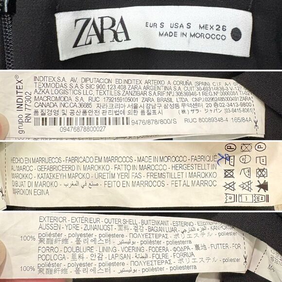 ZARA Black Halter Bodycon Ruched Dress Size S - Picture 6 of 10